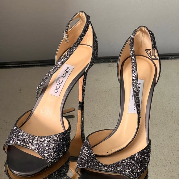 Brand new Jimmy Choo gun medal speckle star heels sandals 40 9.5 10 - Picture 10 of 10